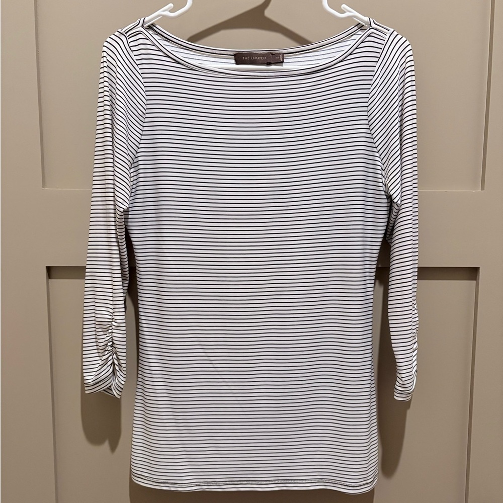The Limited Black & White Striped Boatneck Top - Picture 2 of 5